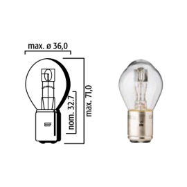 LAMPADA FLOSSER - 12 V 35/35 W BA20