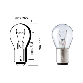 LAMPADA FLOSSER - 6 V 21/5 W BAY15d 2 polos