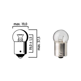 LAMPADA FLOSSER - 12 V 15 W BA15s 1 polo