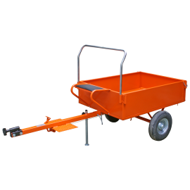 REBOQUE Agric Metafo 400x8 Med:1250x900x30 - Motoenxadas e motocultivadores, Rodas 4.00-8, com travão de cinta e descanso, Tara de 250 Kgs