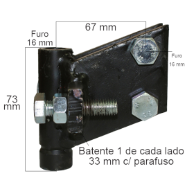 ADAPTADOR Arado Ribas Motoenx HONDA 93mm Cav. 16mm - Arado e Charrua Motoenxadas MTX 1 - ZB3 - Honda - Kubota