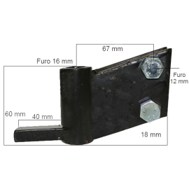 ADAPTADOR Arado Ribas GRILLO 3500 60mm Cav. 16mm - Arado e charrua Grillo 3500