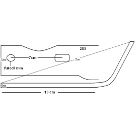 FACA FRESA 285 TURBO FURO 8mm - Motoenxada