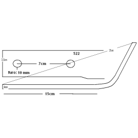 FACA FRESA 522 HONDA F-10mm MEIO FURO 7 cm 522 - Honda